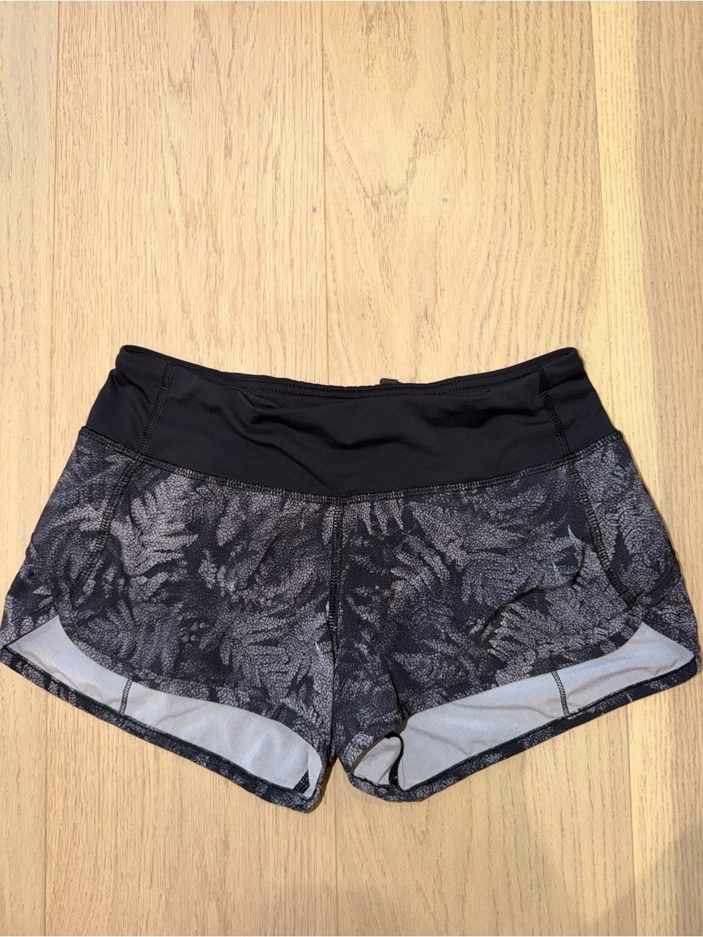 Lululemon Black Patterned Athletic Shorts